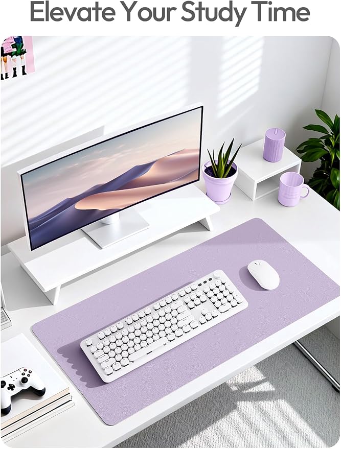 YSAGi Leather Desk Pad Protector, Office Desk Mat, Large Mouse Pad, Non-Slip PU - Image 6