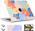 TWOLSKOO Compatible with M4 MacBook Air 13.6 inch Case 2025-2022 Release M4 A3240 M3 A3113 M2 A2681, Plastic Hard Shell & Keyboard Cover & Type C Adapter & Screen Protector, Chamomile Blue