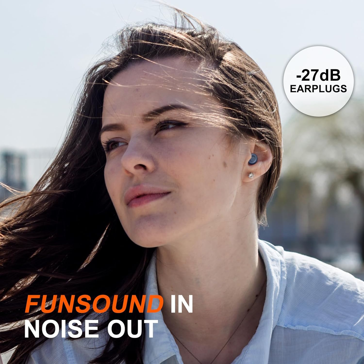 Ear Plugs for Sleeping Noise Reduction Reuseable, Concerts, Focus, Travel, Work, High Fidelity – 7 Pairs Eartips – Flexible Soft – Touch – NRR of 24 and 27 dB Noise Cancelling (Navy Blue)