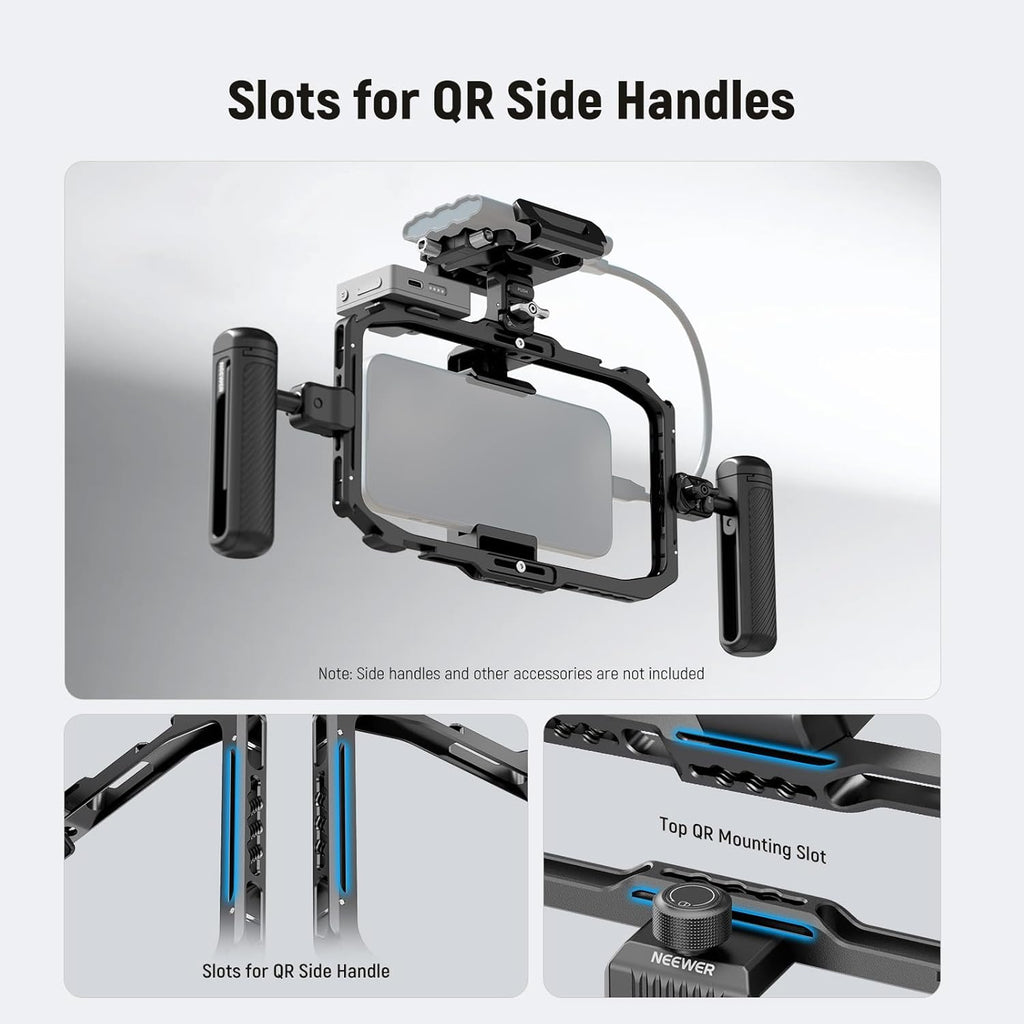 NEEWER Universal Phone Cage, Smartphone Video Rig with Quick Release Mounts Cold Shoes for Videomaker Filmmaking TikTok Vlogging Phone Video Stabilizer Holder Compatible with iPhone Samsung, PA039