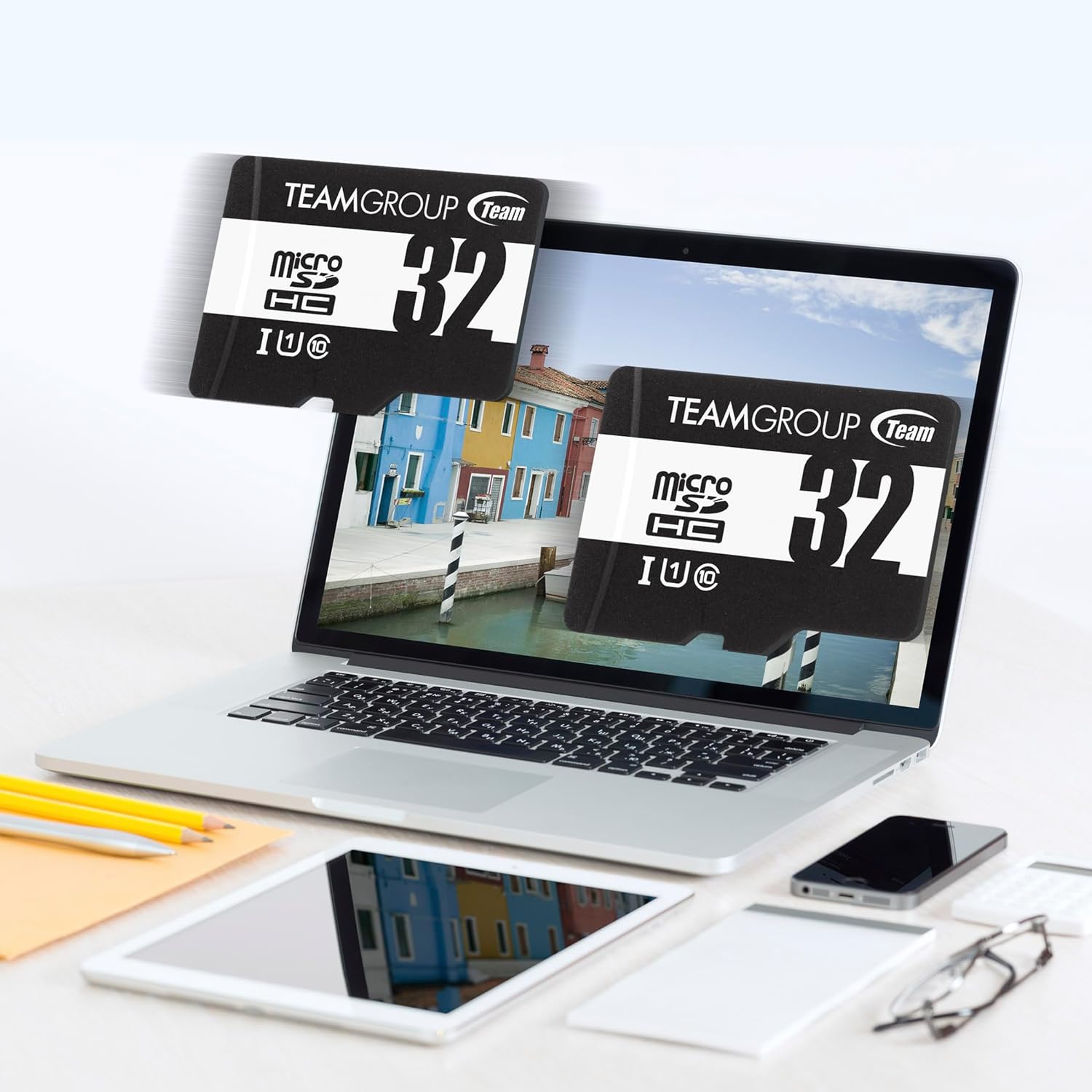 TEAMGROUP Micro 32GB x 10 Pack UHS-I U1 Class 10 SDHC SDXC Read Speed up to 100MB/s High Speed Flash Meomry Card with Adapter for Camera, Surveillance, Full HD Shooting TUSDH32GCL10U66