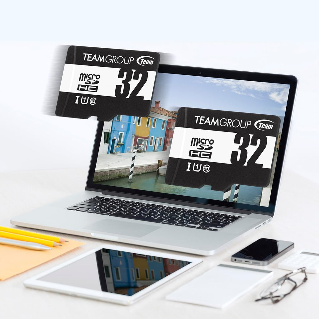 TEAMGROUP Micro 32GB x 5 Pack UHS-I U1 Class 10 SDHC SDXC Read Speed up to 100MB/s High Speed Flash Meomry Card with Adapter for Camera, Surveillance, Full HD Shooting TUSDH32GCL10U63