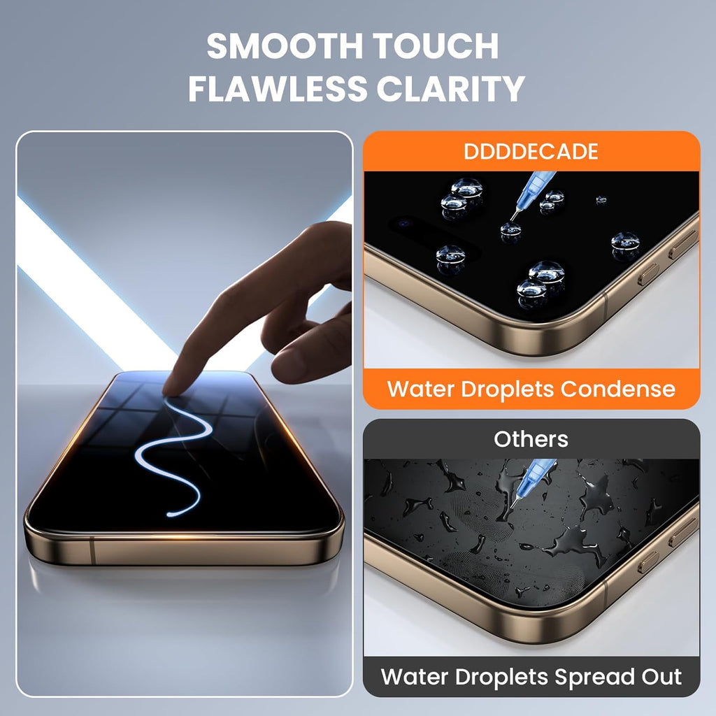 Screen Protector for iPhone 16 Pro Max Military Grade Tempered Glass Auto-Alignment OneTouch Kit Cell Phone Accessories Bubble Free Case Friendly Auto Dust-Removal Easy Install [1 Pack]