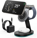 3 in 1 Wireless Charger Charging Station for iPhone,Qi2 Certified 15W Magnetic Charging Stand for Mag-Safe with 30W USB C Adapter&Friendly Night Light for iPhone 16/15/14/13/12,Apple Watch,AirPods