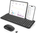 seenda Bluetooth Keyboard and Mouse for iPad, Multi-Device Bluetooth + 2.4G Wireless Keyboard Mouse with Tablet Holder for MacBook/Windows Computer, iOS/Andriod Tablet Phone, Black