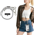 MAGEASY Universal Cell Phone Lanyard - Anti-Theft Rope Crossbody Phone Strap for iPhone 16 Pro Max & Most Smartphones, for Men & Women | 6mm Misty Gray