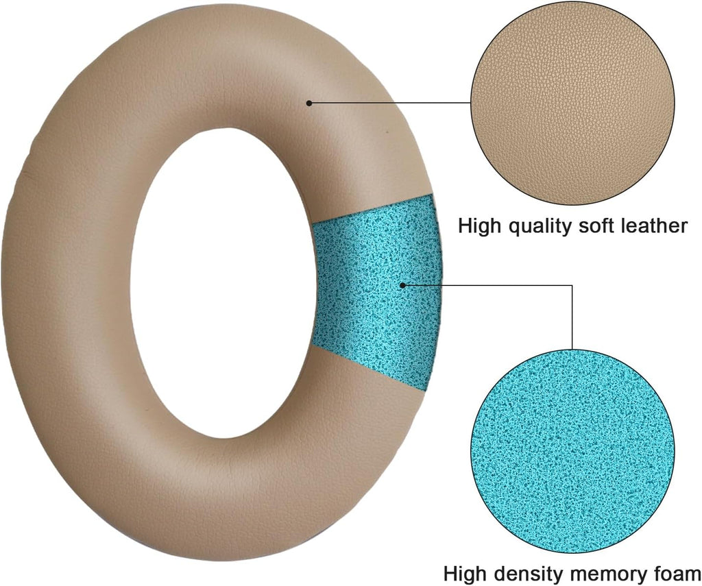 Replacement Ear Pads for Bose QuietComfort 35 35 II 15 25(qc 35 25 15/QC35 ii), Headphone Ear Covers, High Density Memory Cotton, Soft Leather, Adaptive Noise Isolation Headphones Pads Cushions