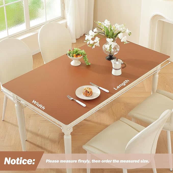 OstepDecor Brown Table Cover Protector 16 x 48 Inch, 1.5mm Thick Plastic Table - Image 2