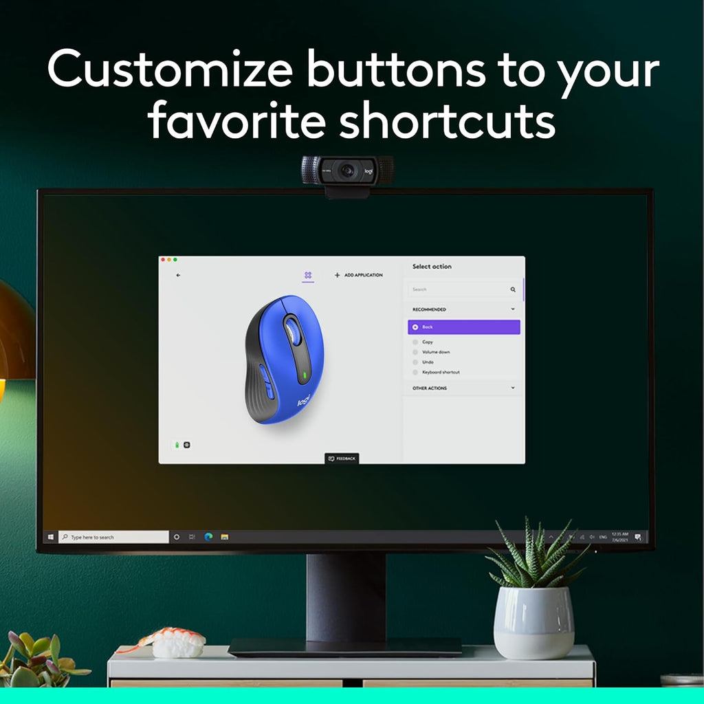 Logitech Wireless Mouse Signature M650 L Full Size - Large Hands, 2-Year Battery, Silent Clicks, Customizable Buttons, Bluetooth, PC/Mac/Chromebook - Classic Blue, Right-Handed, Large