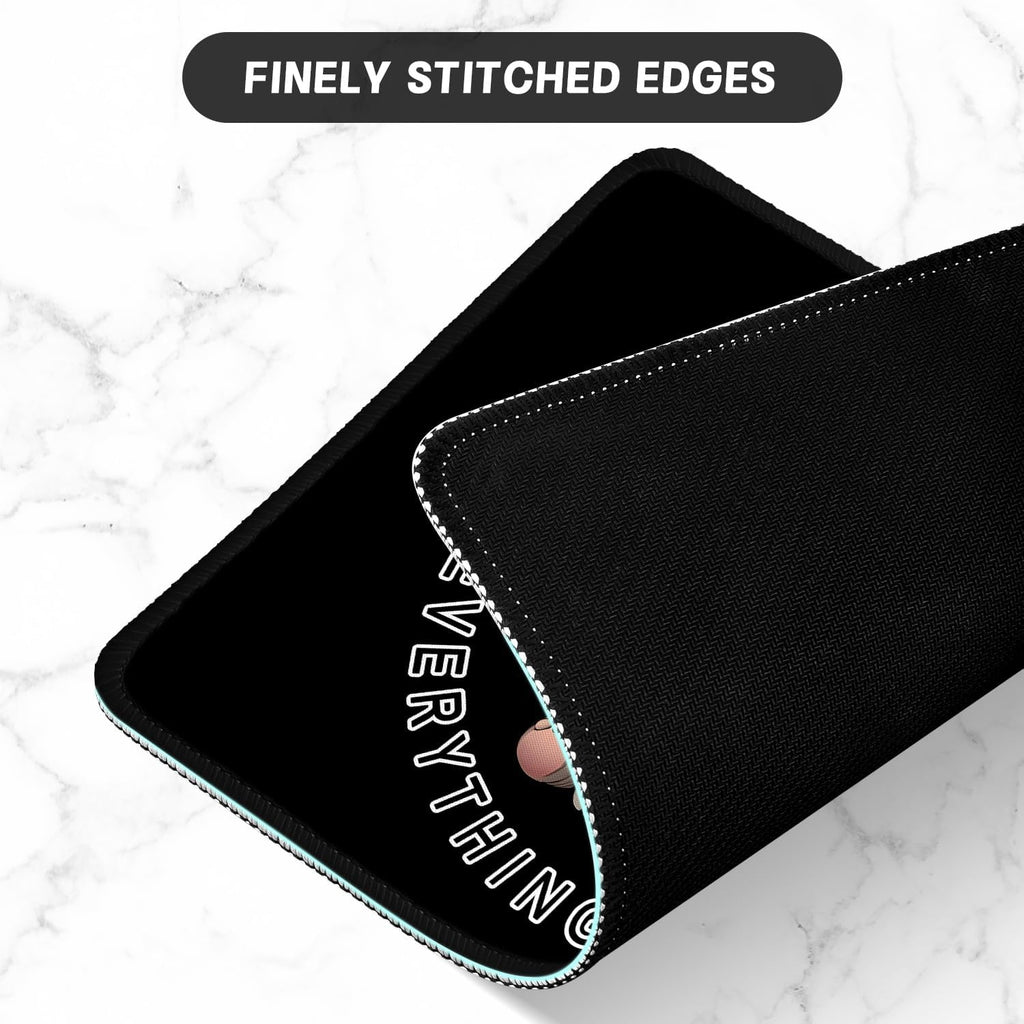 ITNRSIIET Mouse Pad with Stitched Edge Premium Textured Smooth Precise Operation Waterproof Washable Non-Slip Rubber Base Desktop Protection Mat, 10.2×8.3×0.12 inches, Pretty Fine Elephant