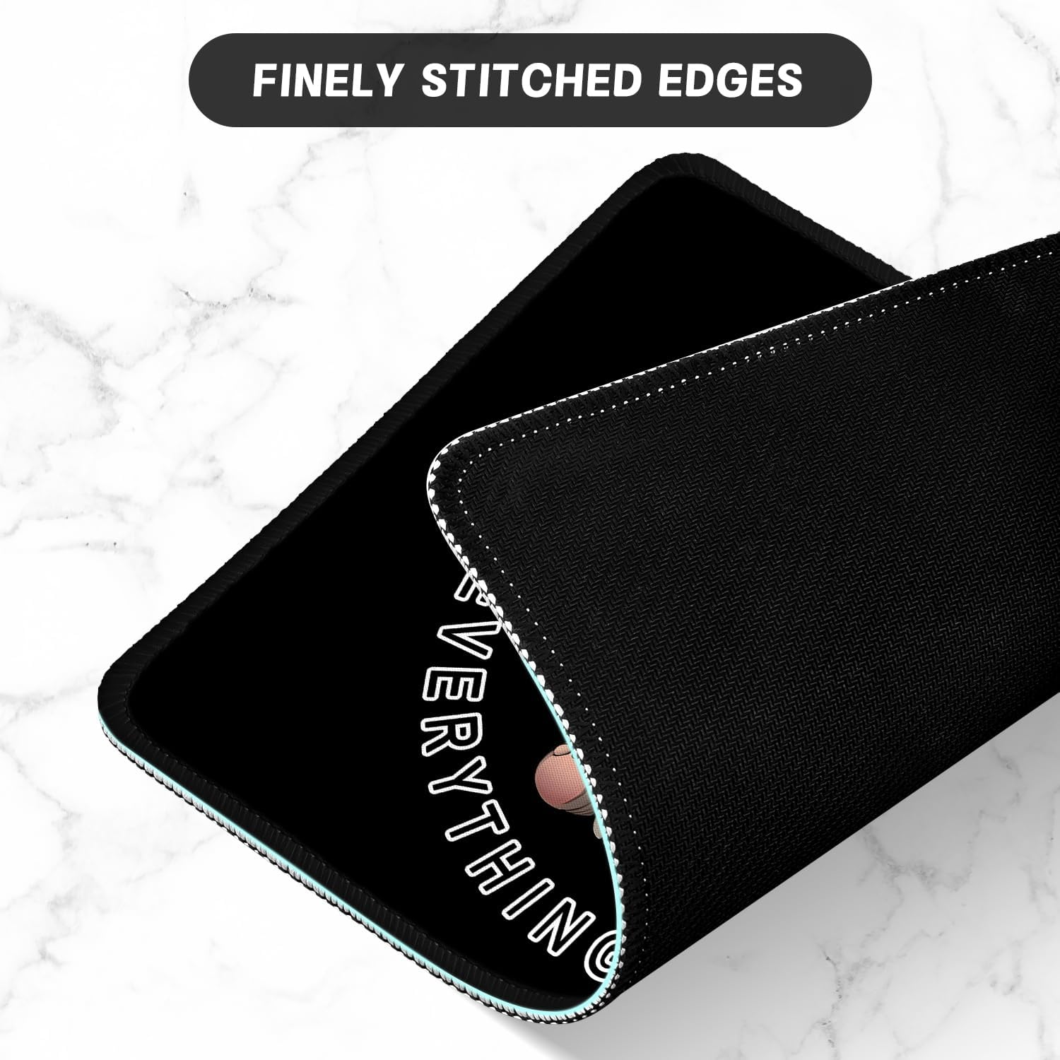 ITNRSIIET Mouse Pad with Stitched Edge Premium Textured Smooth Precise Operation Waterproof Washable Non-Slip Rubber Base Desktop Protection Mat, 10.2×8.3×0.12 inches, Pretty Fine Elephant