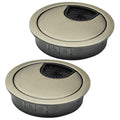 2 Pcs Desk Grommet 2-1/16" / 53 mm, Desk Cord Hole Cover, Cable Grommet Metal Zinc Alloy Materilal, Desk Hole Grommet for Home & Office Pc, Detachable Cable Cord Organizer-Bronze