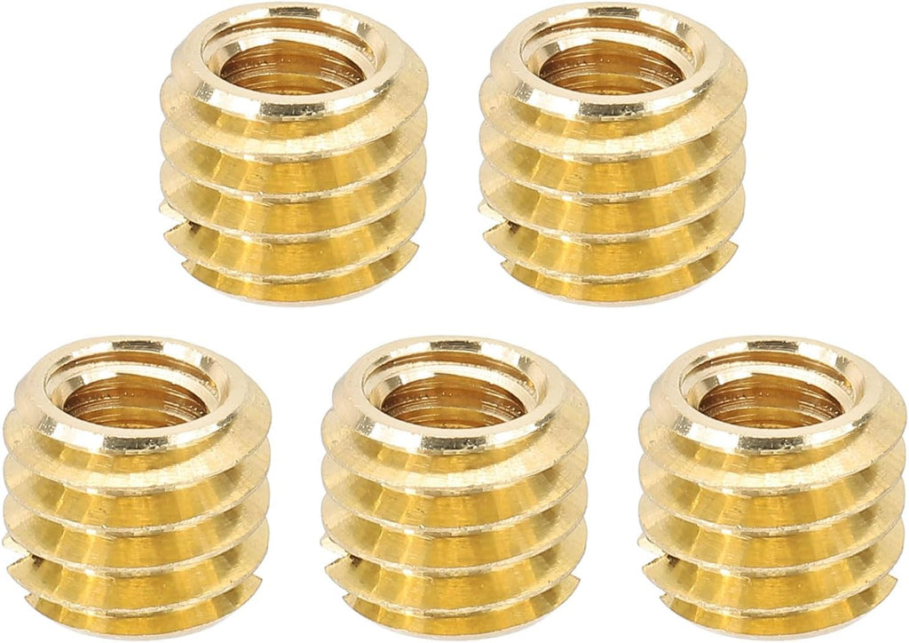 PATIKIL 1/4" Female to 3/8" Male Convert Screws Adapter, 5 Pcs Tripod Thread Adapter Mount for Camera Monopod Video DSLR SLR Mic Stand, Gold