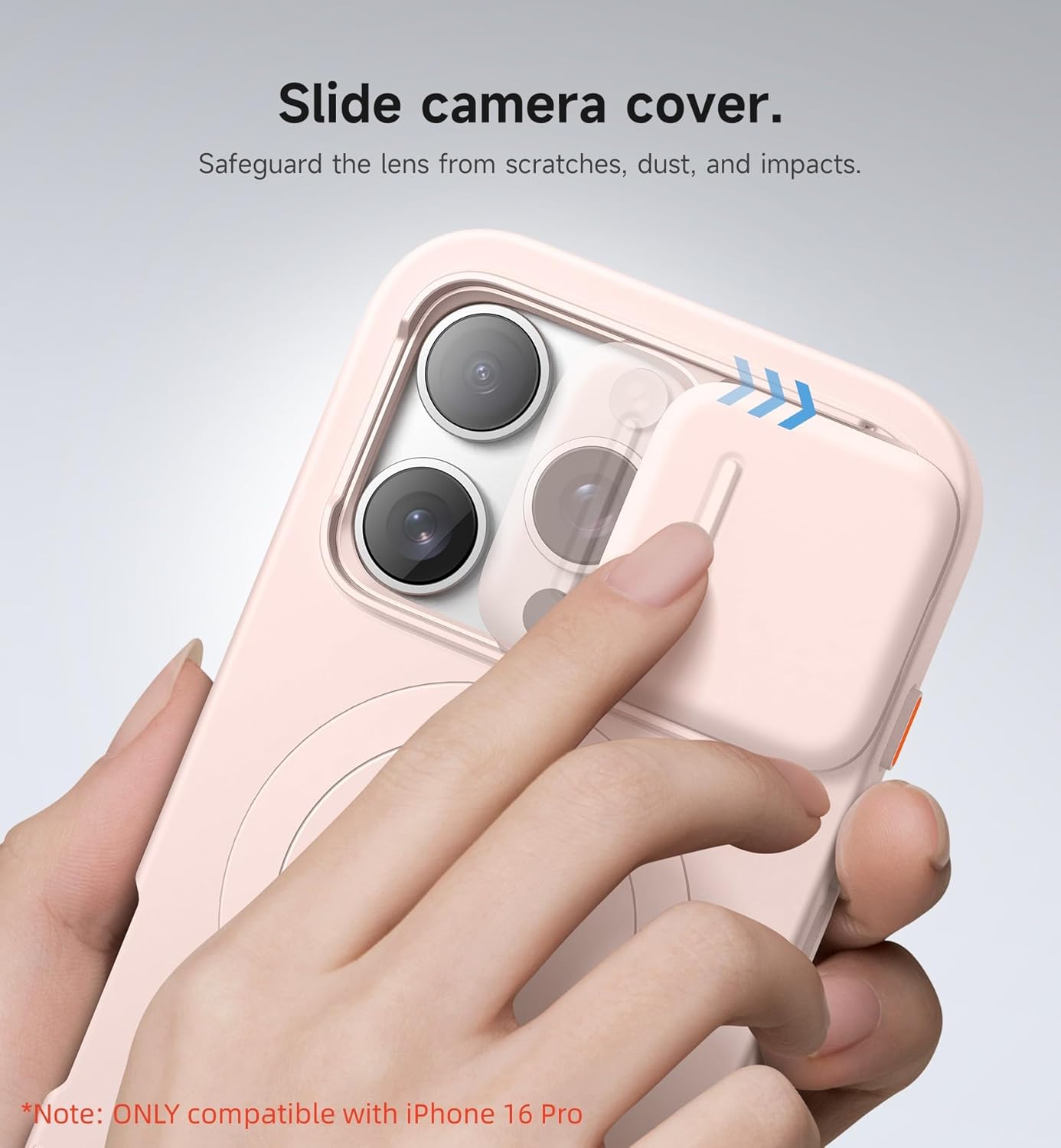 SURITCH for iPhone 16 Pro Case with Slide Camera Cover and Adjustable Kickstand, Compatible with MagSafe Protective Cover 6.3 Inch,Pink (ONLY Compatible with iPhone 16 Pro)