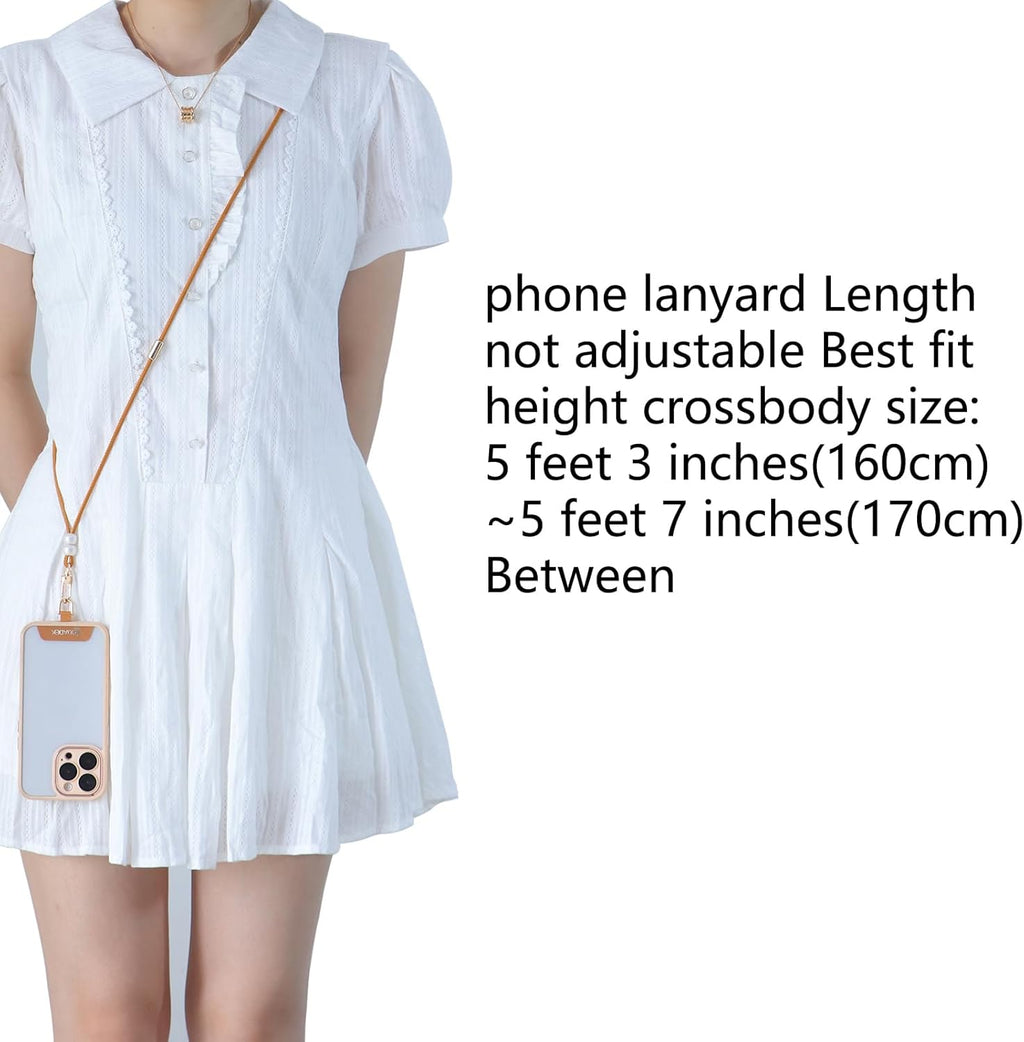 Cell Phone Lanyard Detachable Phone Chain Strap Leather 2-in-1 anti theft phone strap Multifuctional Compatible with Most Smartphones