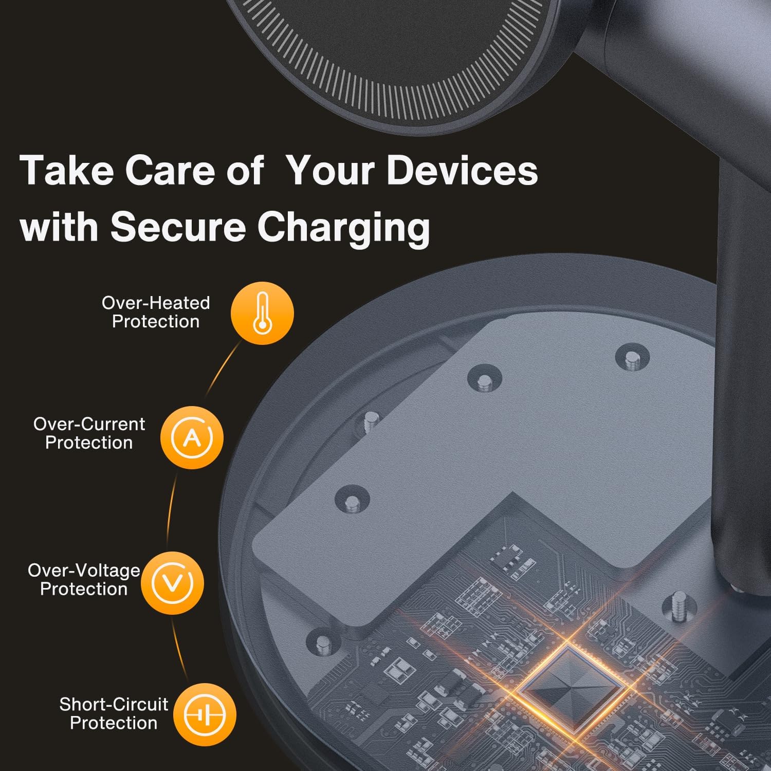 iVANKY Qi2 Certified 4 in 1 Wireless Charger Stand with Nightstand Light for MagSafe Magnetic Charging Station for iPhone 17/16 Plus Pro Max Air,Apple iWatch, Airpods (with 33 W PD Charger) ﻿