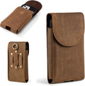 Hengwin Leather Cell Phone Holster Belt Pouch Case with Belt Clip Fit for iPhone 16 Pro Max 15 Pro Max 15 Plus 14 Pro Max 13 Pro Max Samsung Galaxy S25 Ultra S24 Ultra S23 Ultra A15 (Light Brown)