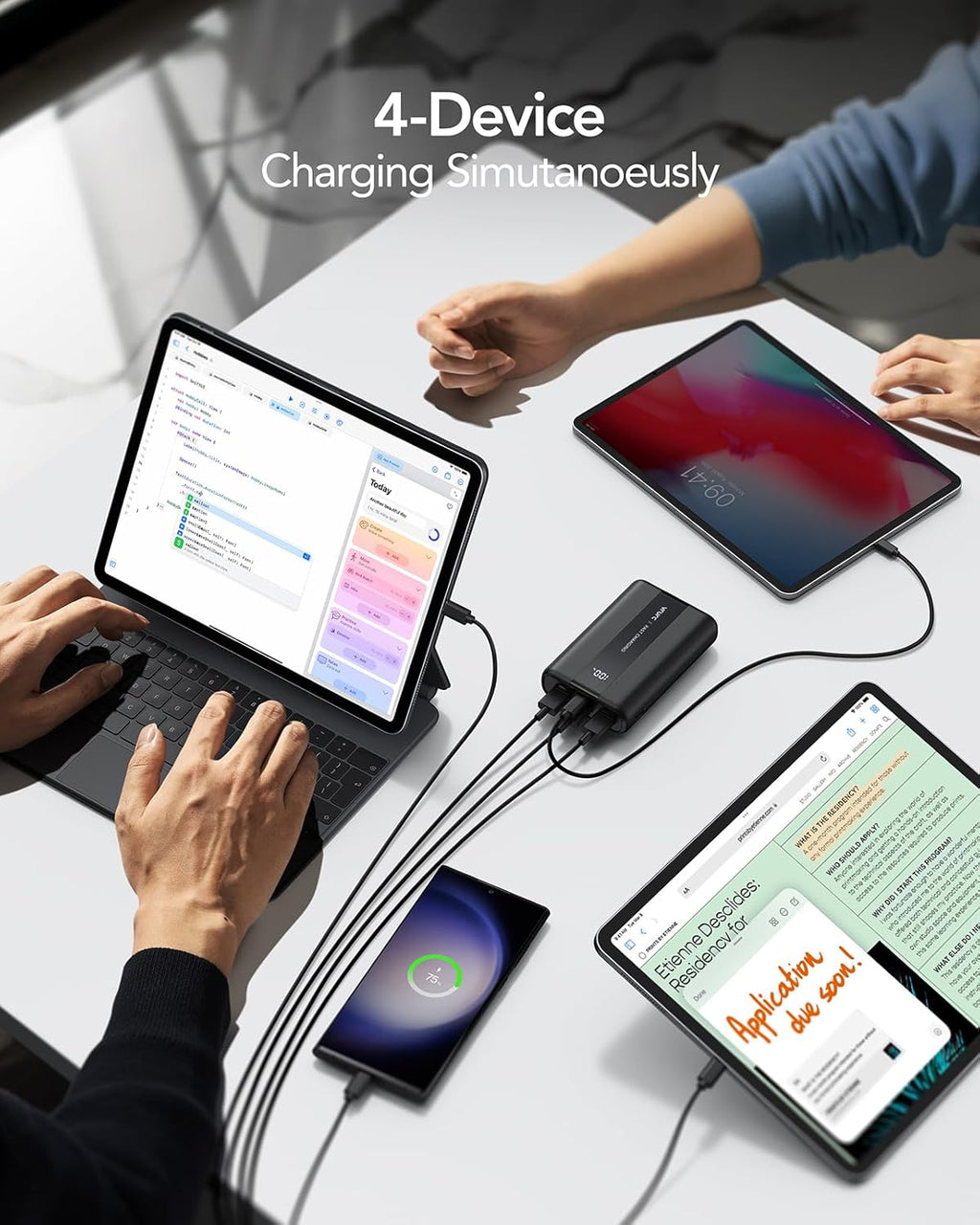 VRURC Portable Charger, 20000mAh Small Power Bank,22.5W Fast Charging Battery Pack USB C,Travel External Battery with 4 Outputs Compatible iPhone 16 15 14 13,Samsung,Android,etc-Black