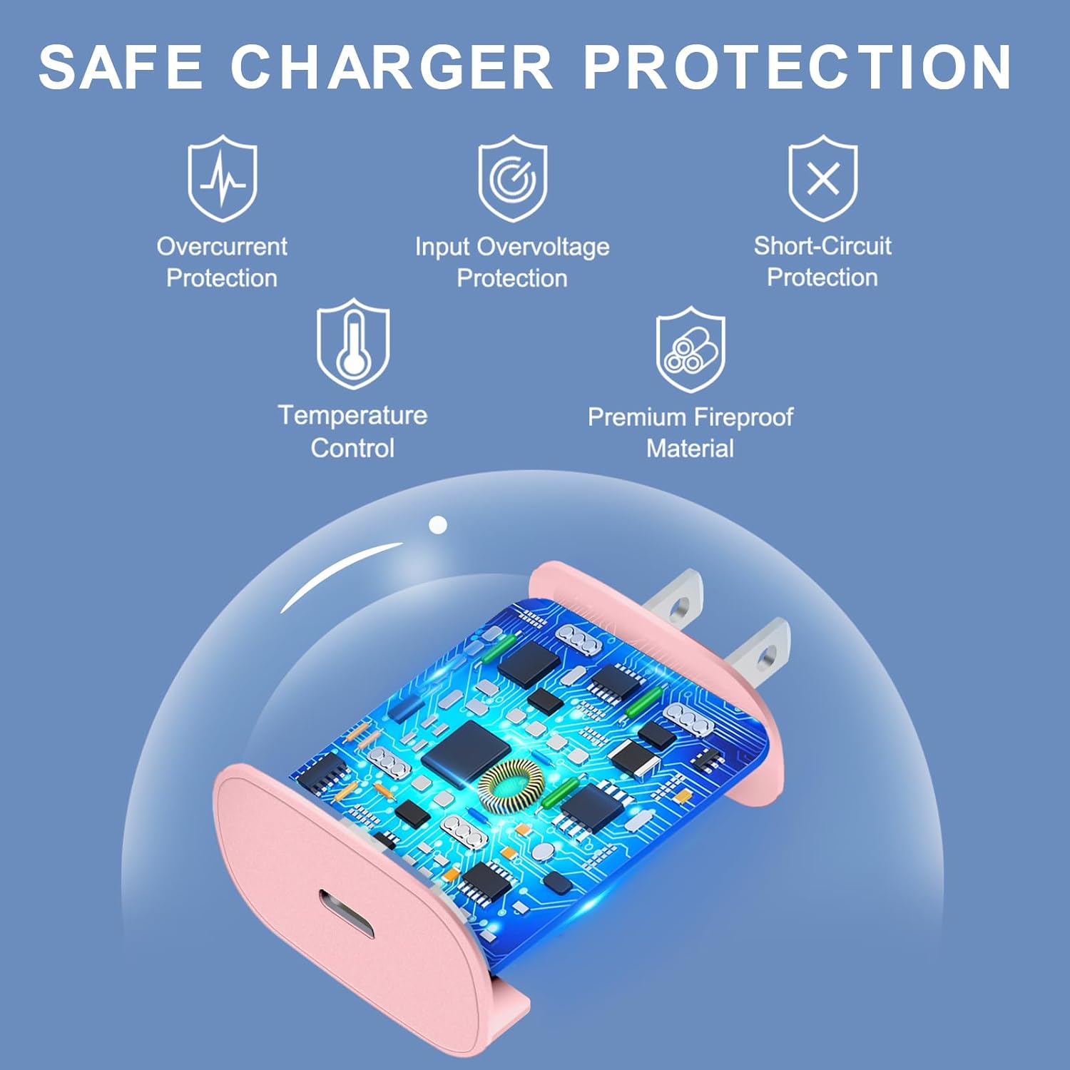 Phone 16 15 Pro Charger Fast Charging, 6.6FT Long USB C to C Charging Cable Cord with 30W Phone Fast Charger Block for Phone 16 15/16 15 Pro/16 15 Pro Max,Pro 12.9,Samsung Galaxy S24 Ultra,Pink