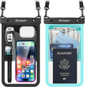 2 Pack Waterproof Phone Pouch - 10in Waterproof Phone Case with Lanyard, IPX8 Cellphone Dry Bag Beach Essentials for iPhone 16 15 14 Pro Max, Galaxy S25 S24 S23 Ultra, Cruise Ship Essentials