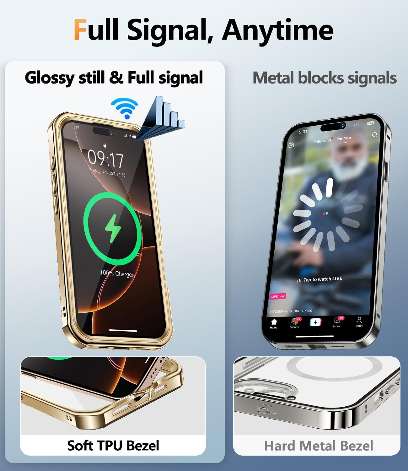 [360° Rotatable CD Stand & Built-in Privacy Screen Magnetic Case for iPhone 16 Pro [Compatible with MagSafe & Full Signal] Mil-Grade Shockproof Full Body Anti-Spy Cover for 16 Pro-Gold