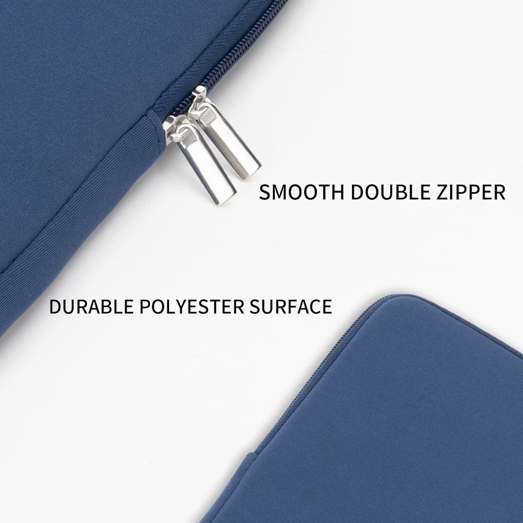 RAINYEAR Laptop Sleeve Case Compatible with 13.3 Inch Notebook Computer Tablet Chromebook 14" MacBook Pro M1 M2 M3 M4 Pro/Max Soft Cover Protective Case Carrying Bag (Navy Blue, Upgraded Version)