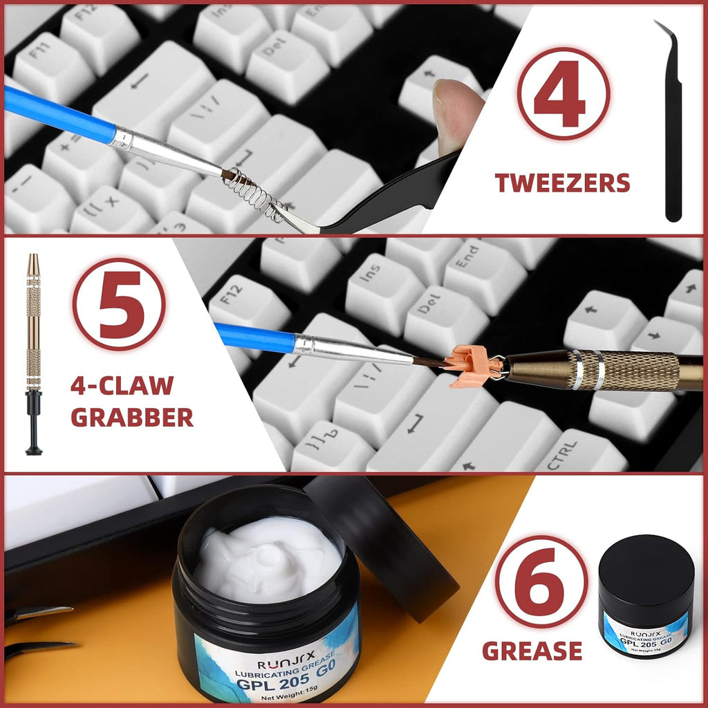 RUNJRX Keyboard Lube Kit GPL 205G0 0.53oz/15g for Mechanical Keyboard Lube, Switch Opener for MX Kailh,Keyboard Tools with Keycap Puller