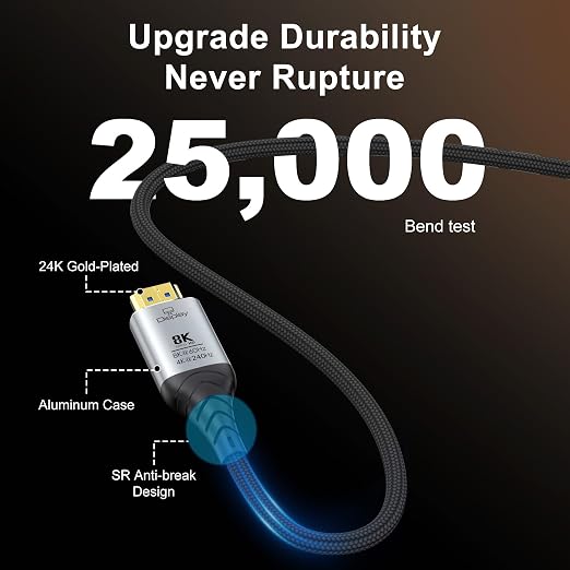 Fiber Optic HDMI Cable 20FT, 8K Long HDMI 2.1 Cable, 48Gbps Ultra High Speed - Image 6