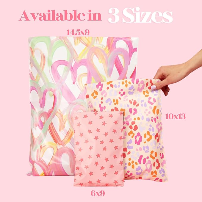 Pretty Package Store Poly Mailer 10x13, Seeing Stars Pink, 100 Pack | Heavy Duty - Image 7