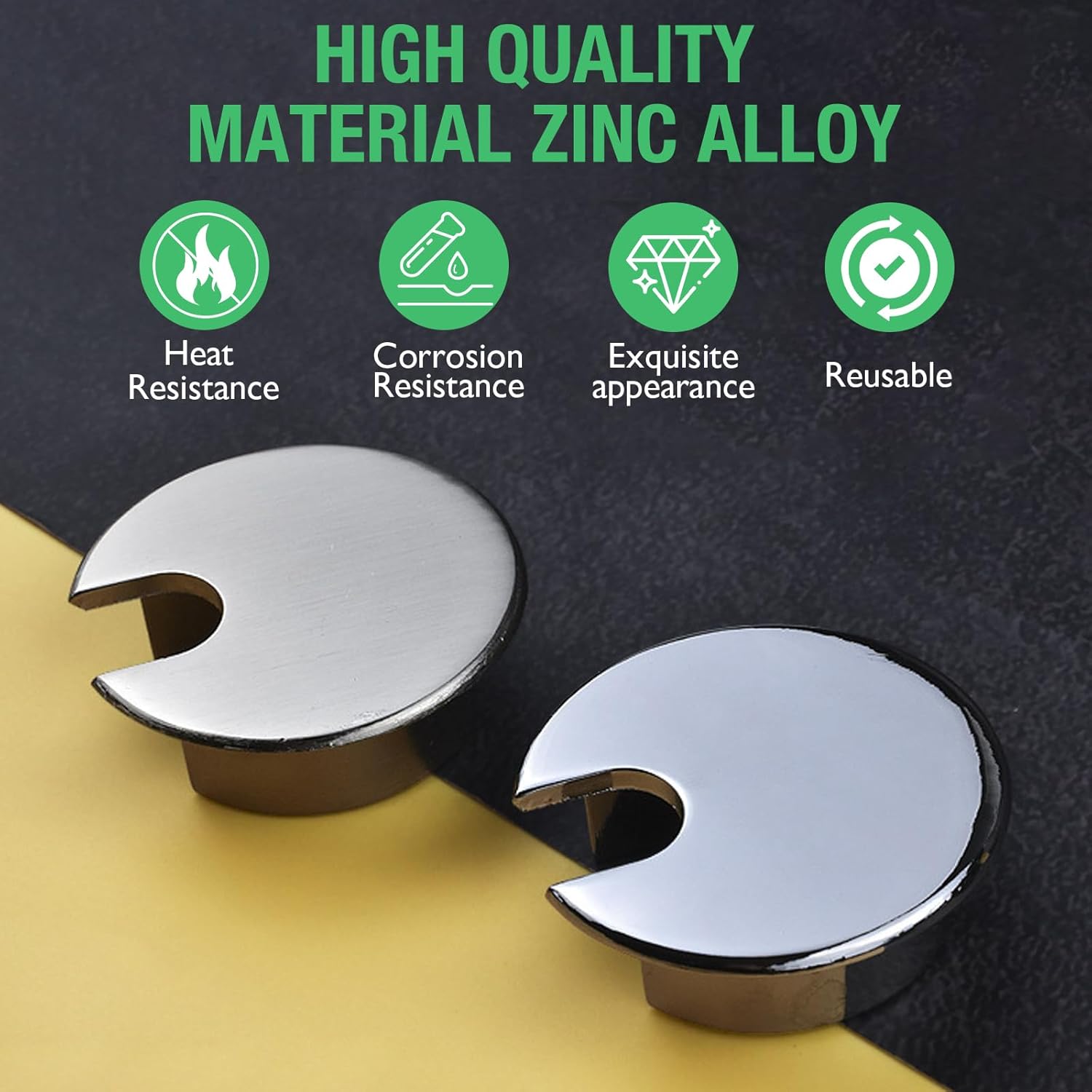 1 Pcs Desk Grommet 1-3/8" / 35 mm, Desk Cord Hole Cover, Cable Grommet Metal Zinc Alloy Materilal, Desk Hole Grommet for Home & Office Pc, Detachable Cable Cord Organizer-Copper Red