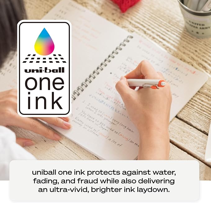 uniball one Retractable Gel Pens, Micro Point, 5 Pack - Image 7