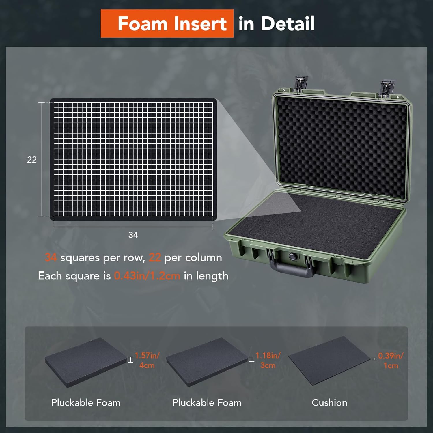Lykus HC-4410 Waterproof Hard Case with Customizable Foam Insert, Interior Size 17.32x11.42x4.72 in, Suitable for up to 16" laptop,Starlink Mini,keyboard,drill,audio mixer,mic,flashlight,and more