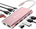 Docking Station, UtechSmart Docking Station Dual Monitor Triple Display USB C Adapter with 2 HDMI, VGA, PD 3.0 Port, SD TF Card Reader, 4 USB Ports USB-C Dock Compatible for MacBook, Other USBC Laptop
