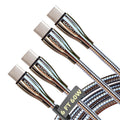 Metal Braided Wire USB C to USB C Cable 6ft, 2Pack, 60W 3A, Stainless Steel, Strong Durable Wire, Tangle Free, Pets Chewing Proof, Silver