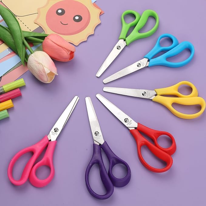 BURVAGY 36Pack 5.5" Safety Small School Kids Student Round Blunt Tip Craft - Image 9