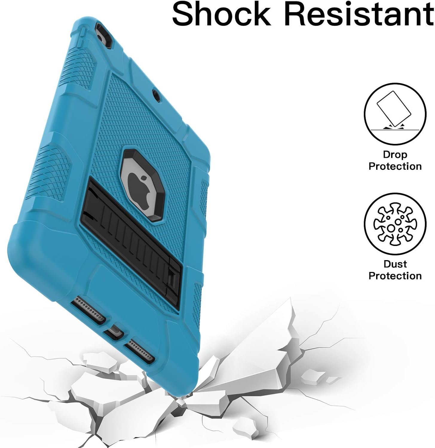 Rantice iPad 9th Generation Case, iPad 8th Generation Case, iPad 7th Generation Case, Hybrid Shockproof Drop Protection Cover with Kickstand for iPad 10.2'' 2021/2020/2019 Released (Steel Blue+Black)