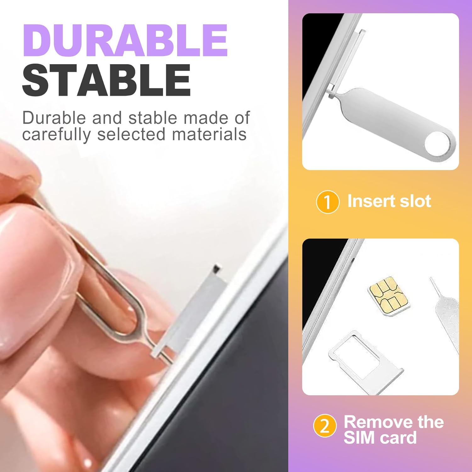 16 Pack SIM Card Ejector Tool Kit, Phone Tray Opener Pin for Easy Removal, Standard Key for Most Cell Phones, Tablets and Other Mobile Devices