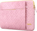 Lacdo Laptop Sleeve Case for 15 inch New MacBook Air M4 A3241 2025, M3 A3114, M2 A2941 2024-2023, 15 inch MacBook Pro A1990 A1707, Dell XPS 15 Plus Computer Bag with Accessory Pocket, Sakura Pink