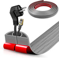 Floor Cord Cover Self Adhesive Cord Hider,10FT Cable Management, Extension Strip Protector for Wires, Prevent Cable Trips for Offices, Gyms, Exhibitions Cavity:0.51"(W) x 0.3"(H) Gray Wood