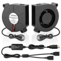60mm x15mm 2 Pack Small USB Blower Fan 5V with 3 Degree Speed Brushless DC Squirrel Cage Fan for Cooling Xbox Computer Cosplay Costume Helmet PC Receiver