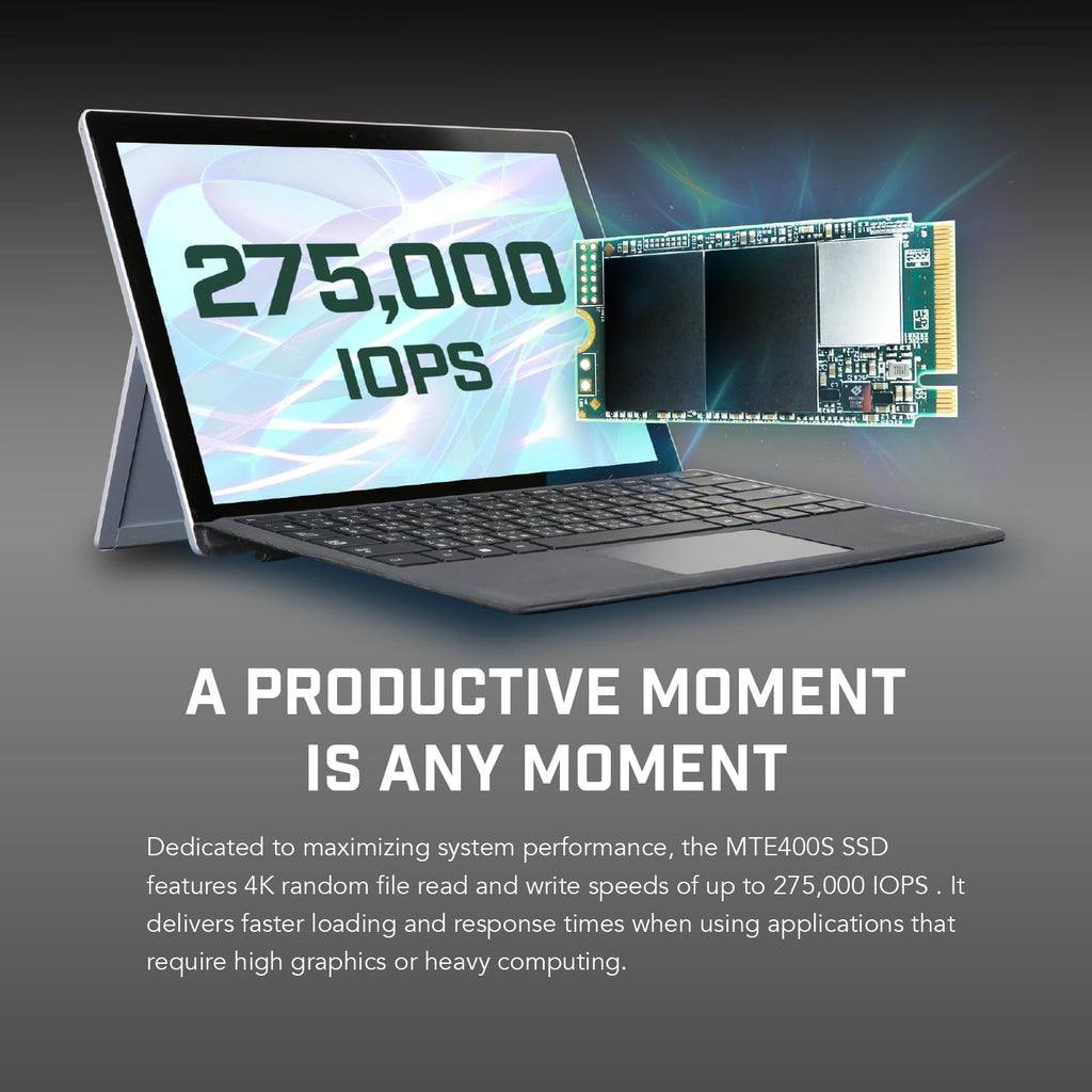 Transcend 2TB MTE400S M.2 2242 PCIe Gen3x4 SSD, Compatible with Ultra-Thin Laptops, Dram-Less Low Power, Up to 2000MB/s, TLC - TS2TMTE400S