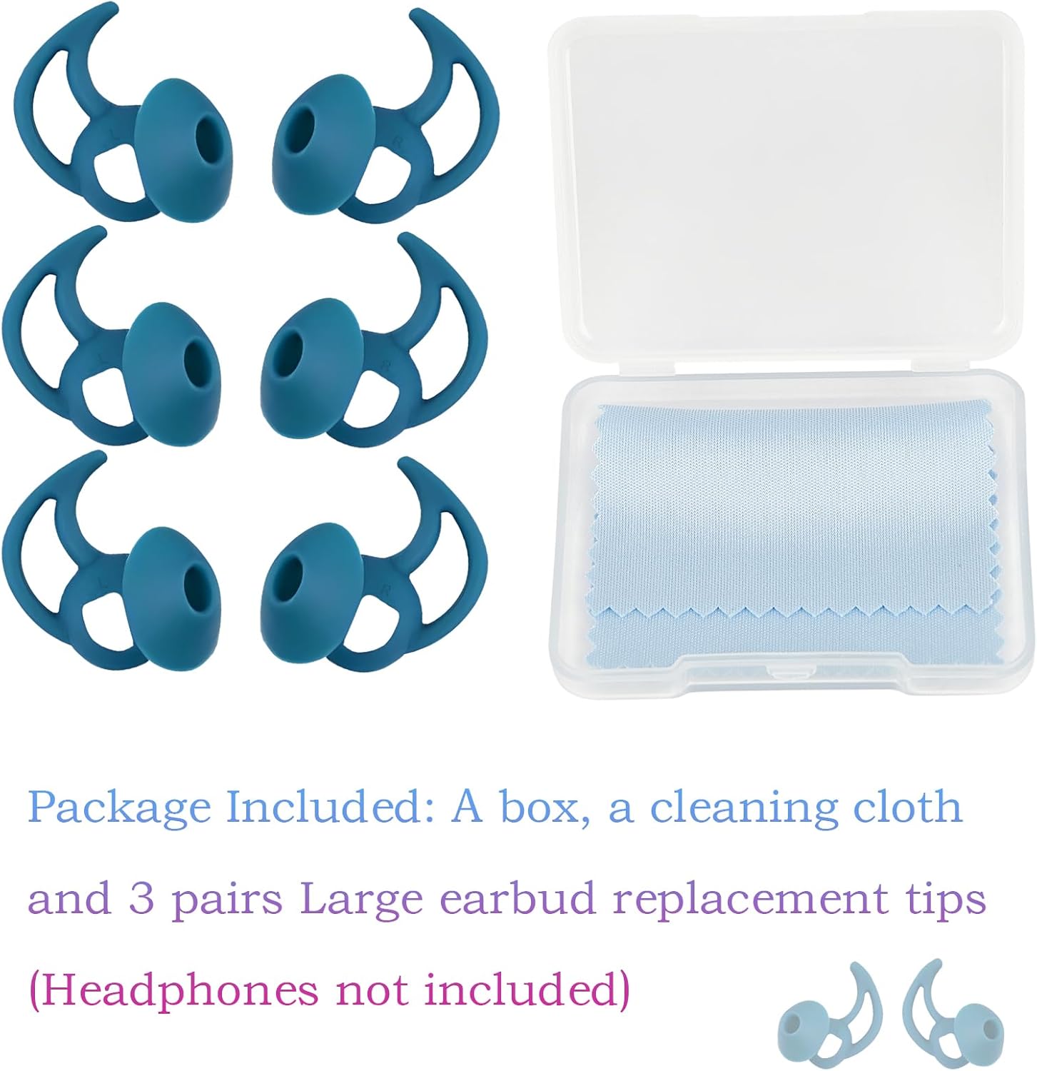Earbud Covers Silicone Tips Replacement Earbud Tips Compatible with Bose Quietcomfort and Sport Headphone Eartips Ear Bud Tips Large 3 Pairs