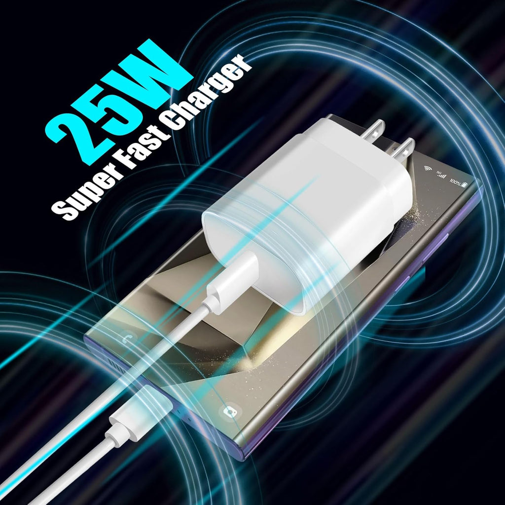 Samsung Fast Charger 2Pack 10FT Long USB C Samsung Charger Fast Charging Cord 25W USB C Chargers Fast Charging Block,Type C Wall Chargers for SamsungGalaxy S25 Ultra/S25+/S24+/S23/S22/S21/S20/A54/A16