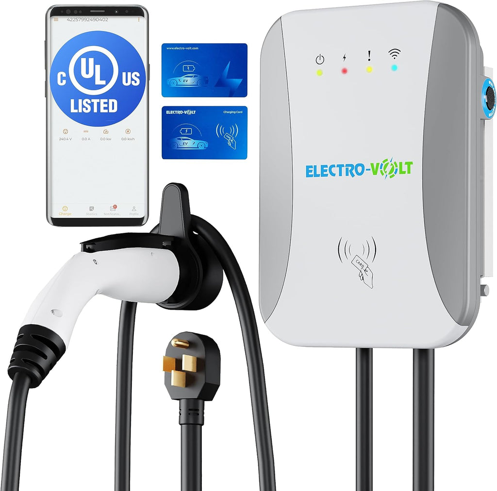 Level 2 EV Charger - 10 KW, Adjustable 40Amp, 240V, NEMA 14-50 Plug, IP65 Indoor/Outdoor Electric Car Wall Charging Station- FCC Certified EV Charger Level 2 & 18-Ft Premium Cable & Smart APP Control