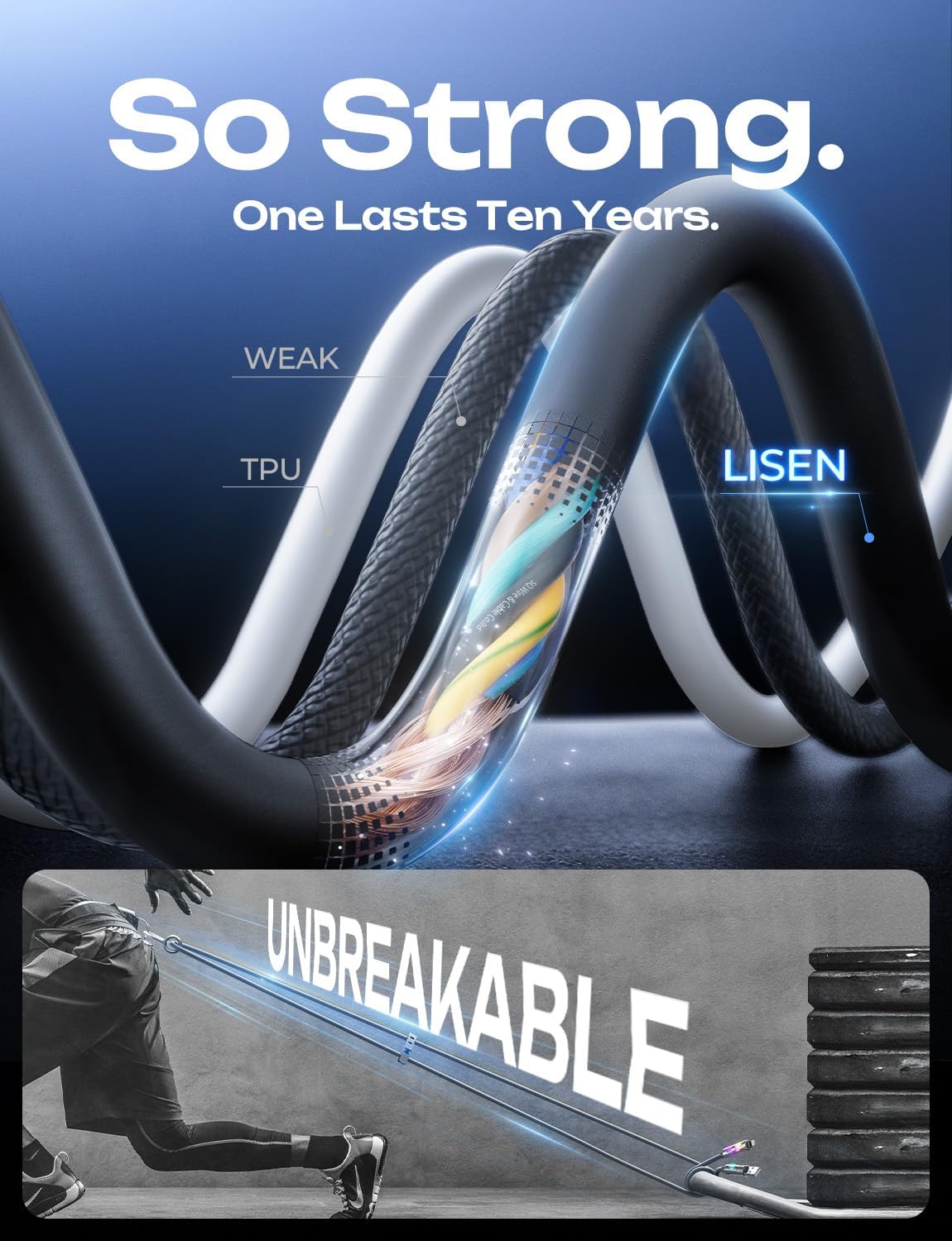 LISEN 240W USB-C Charge Cable, Soft USB C Cable, 4 in 1 Charging Cable (6.6FT) with Light, USB A/C to C/L Multi Charging Cable for iPhone 16 15 14 13 12 Pro Max, MacBook, iPad, Samsung, Black