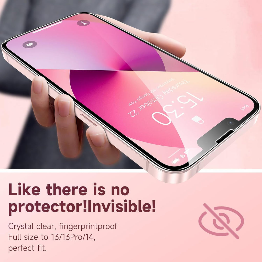 Fotbor for [3 Pack] iPhone 16e/13/13 Pro/14 Screen Protector Glass, 9H Tempered Glass Case Friendly HD Film Accessories iPhone 16e 13 13Pro 14 6.1"