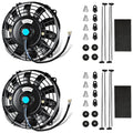MuHize 7 Inch Slim Radiator Fan - 12V 80W 800 CFM High Performance Cooling Fan Kit with Mount for Universal Vehicles(Black, Pack of 2)
