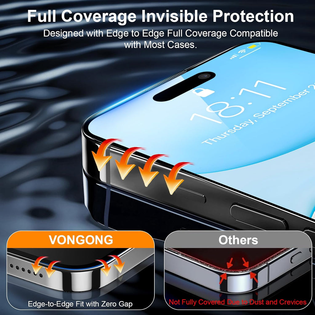 2 Pack Screen Protector for iPhone 16 Pro Max,Durable and Drop-Proof with 9H Hardness,Bubble-and-Dust-Free 16 Pro Max HD High-Aluminum Tempered Glass,Easy Installation Exclusively