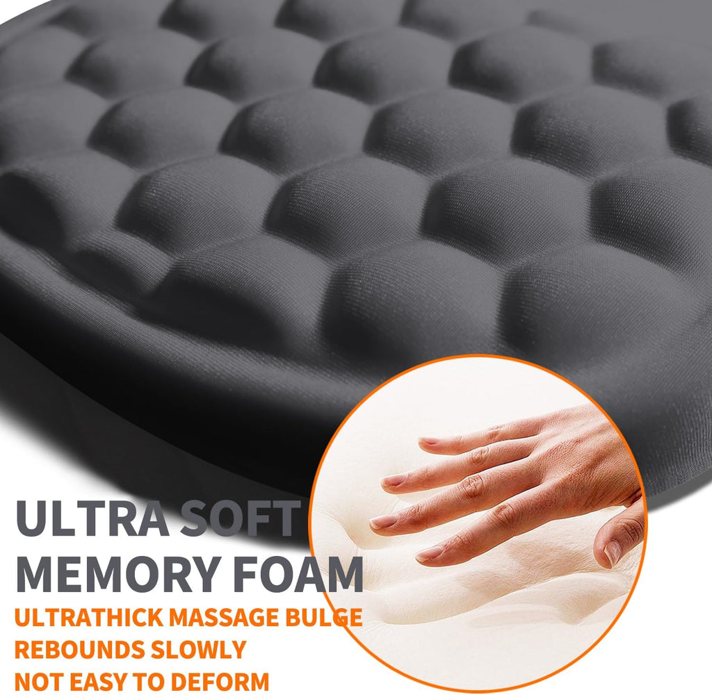 Ergonomic Joint Wrist Support Mouse Pad with Memory Foam Cushion Massage Bump, Carpal Tunnel Pain Relief Mousepad Slope Design for Wrist Rest, 11.8x7.9 in, DimGray
