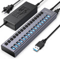 Powered USB 3.1 Hub, ACASIS 16 Ports USB 3.1 Hub with 10Gbps Data Speed，Aluminum Housing, USB Hub Powered with 96W Power Adapter, USB Hub for PC/Laptop, Computer, Flash Drive, Printer, Camera